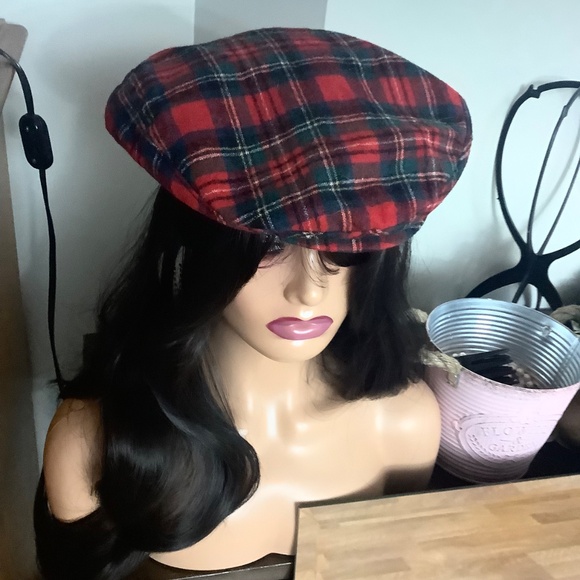 Vintage Pendleton Wool Plaid Red Cap fit women’s L-XL - Picture 5 of 15